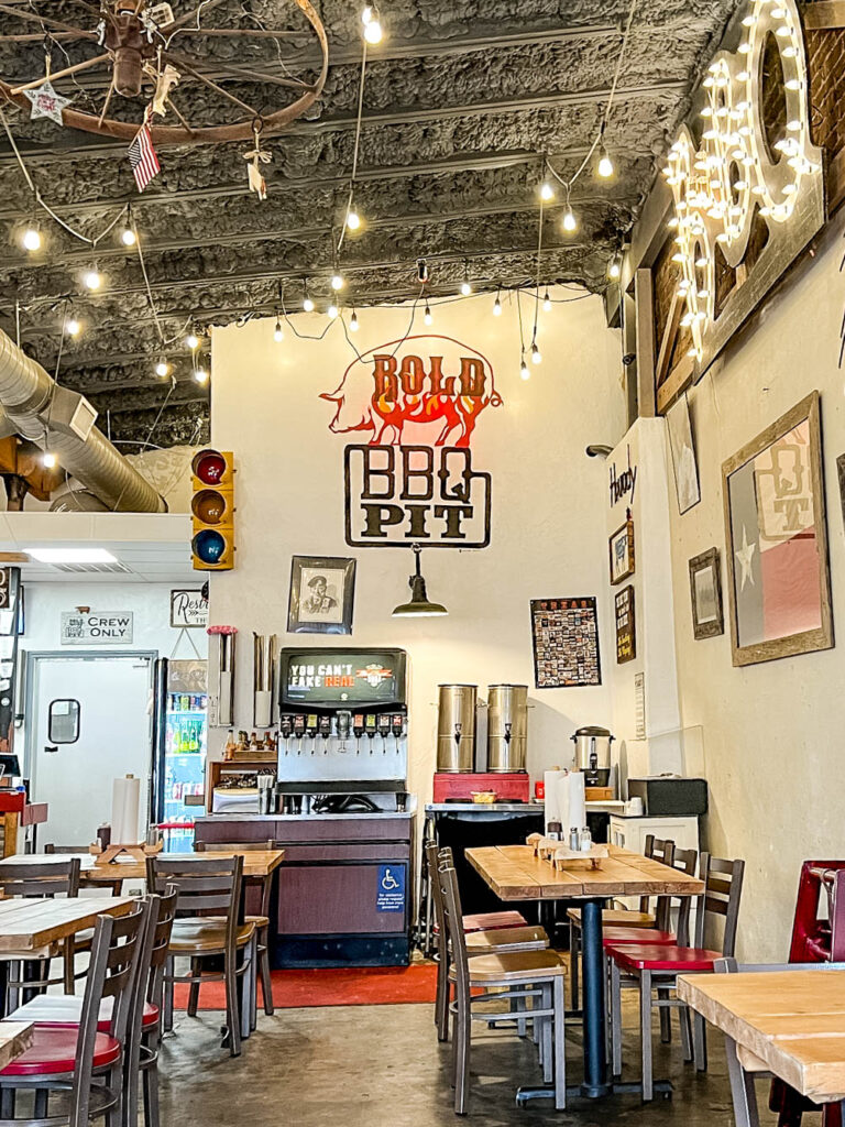 Inside Bold BBQ Pit in Wylie, Texas